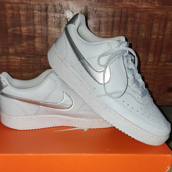 Nike Shoes - Nike Silver and White Athletic Shoes